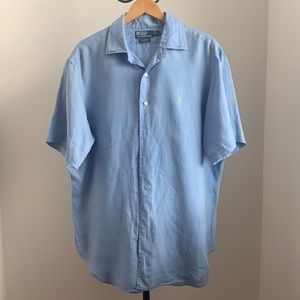 POLO RALPH LAUREN MEN BRADFORD CLASSIC FIT SHORT SLEEVES LINEN SHIRT. Sz XL